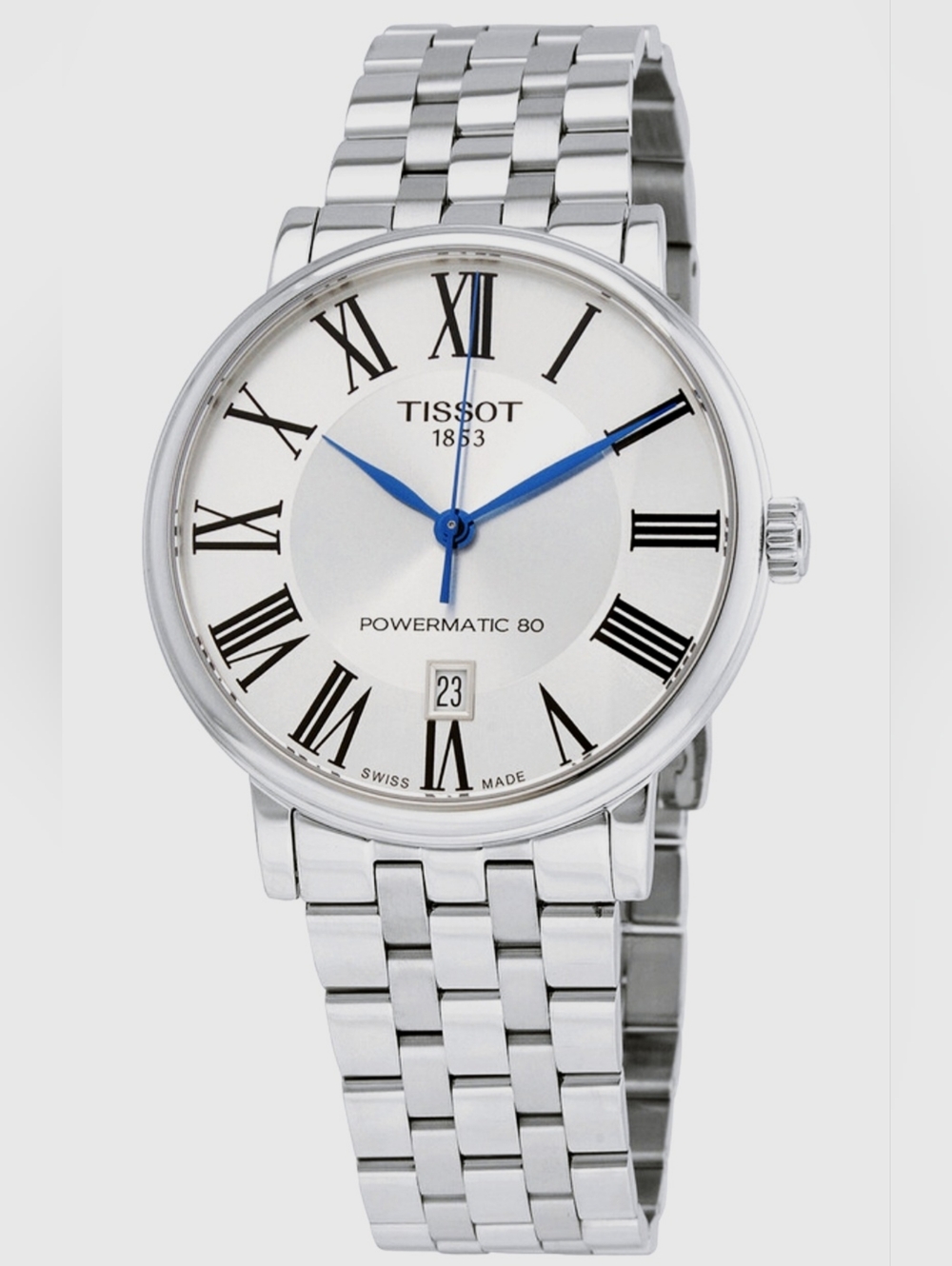 TissotCarson Powermatic 80 Automatic Silver Dial Men's Watch